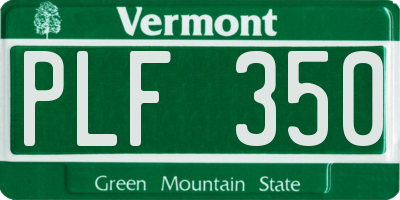 VT license plate PLF350