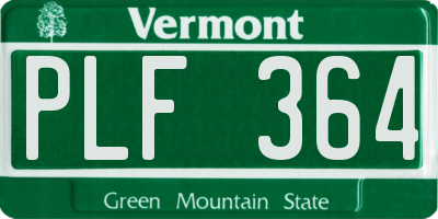 VT license plate PLF364