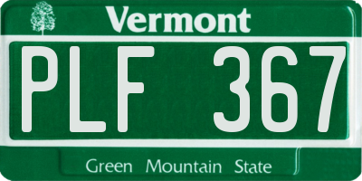 VT license plate PLF367