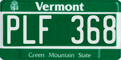 VT license plate PLF368