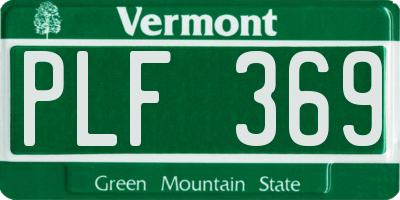 VT license plate PLF369