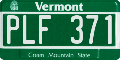 VT license plate PLF371