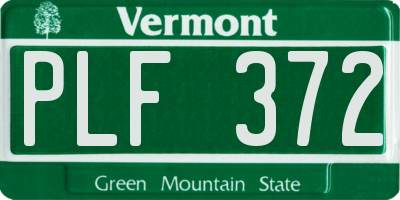 VT license plate PLF372