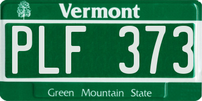 VT license plate PLF373