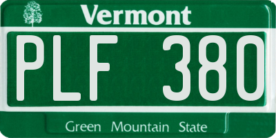 VT license plate PLF380