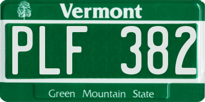 VT license plate PLF382