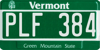 VT license plate PLF384