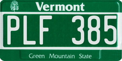 VT license plate PLF385