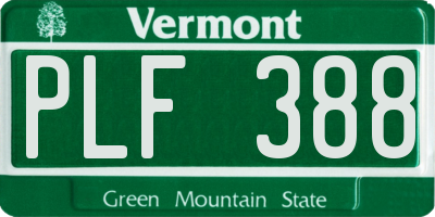 VT license plate PLF388