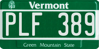 VT license plate PLF389