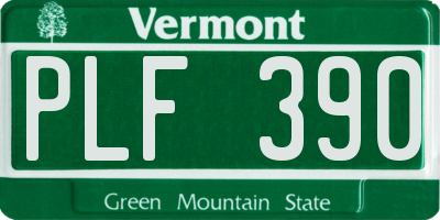 VT license plate PLF390