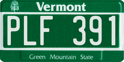 VT license plate PLF391