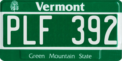 VT license plate PLF392