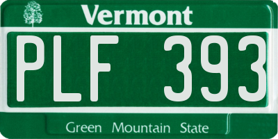 VT license plate PLF393