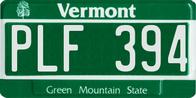 VT license plate PLF394