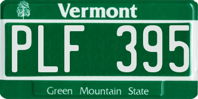 VT license plate PLF395