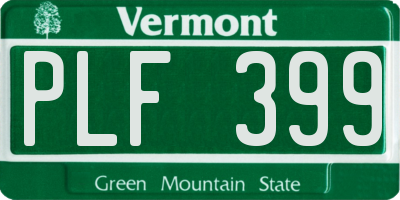 VT license plate PLF399