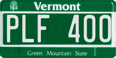 VT license plate PLF400