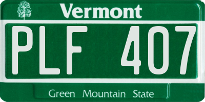 VT license plate PLF407