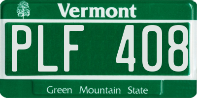 VT license plate PLF408