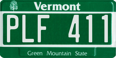 VT license plate PLF411
