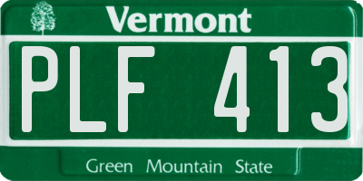 VT license plate PLF413