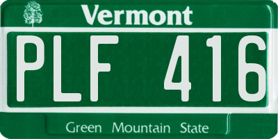 VT license plate PLF416