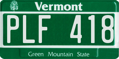 VT license plate PLF418