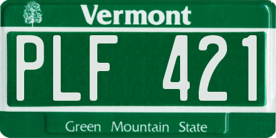 VT license plate PLF421