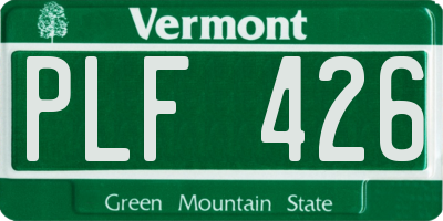 VT license plate PLF426