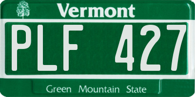 VT license plate PLF427