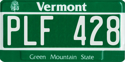 VT license plate PLF428