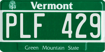 VT license plate PLF429