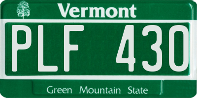 VT license plate PLF430