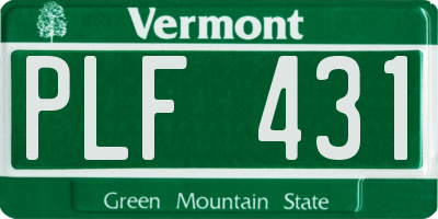 VT license plate PLF431