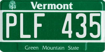 VT license plate PLF435