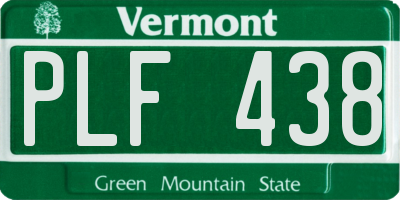 VT license plate PLF438