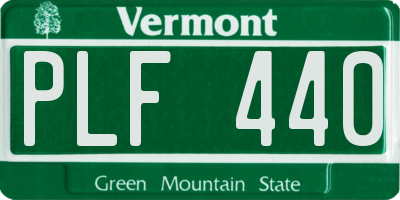 VT license plate PLF440