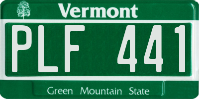 VT license plate PLF441