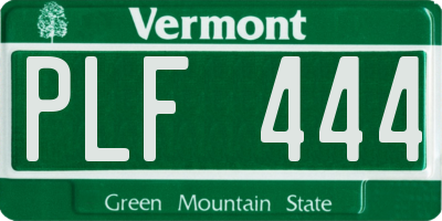 VT license plate PLF444