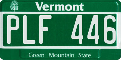 VT license plate PLF446