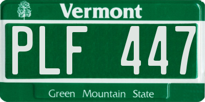 VT license plate PLF447