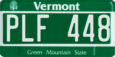 VT license plate PLF448