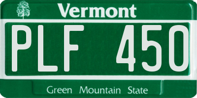 VT license plate PLF450
