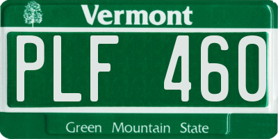 VT license plate PLF460