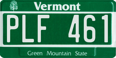 VT license plate PLF461