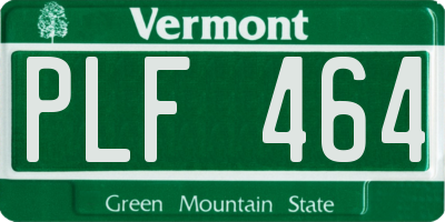 VT license plate PLF464