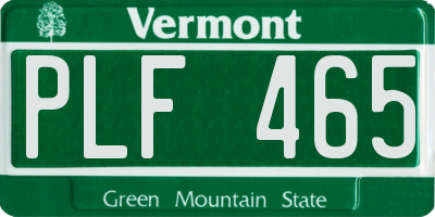 VT license plate PLF465