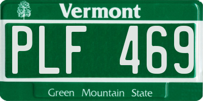 VT license plate PLF469