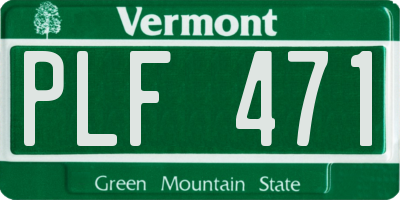 VT license plate PLF471
